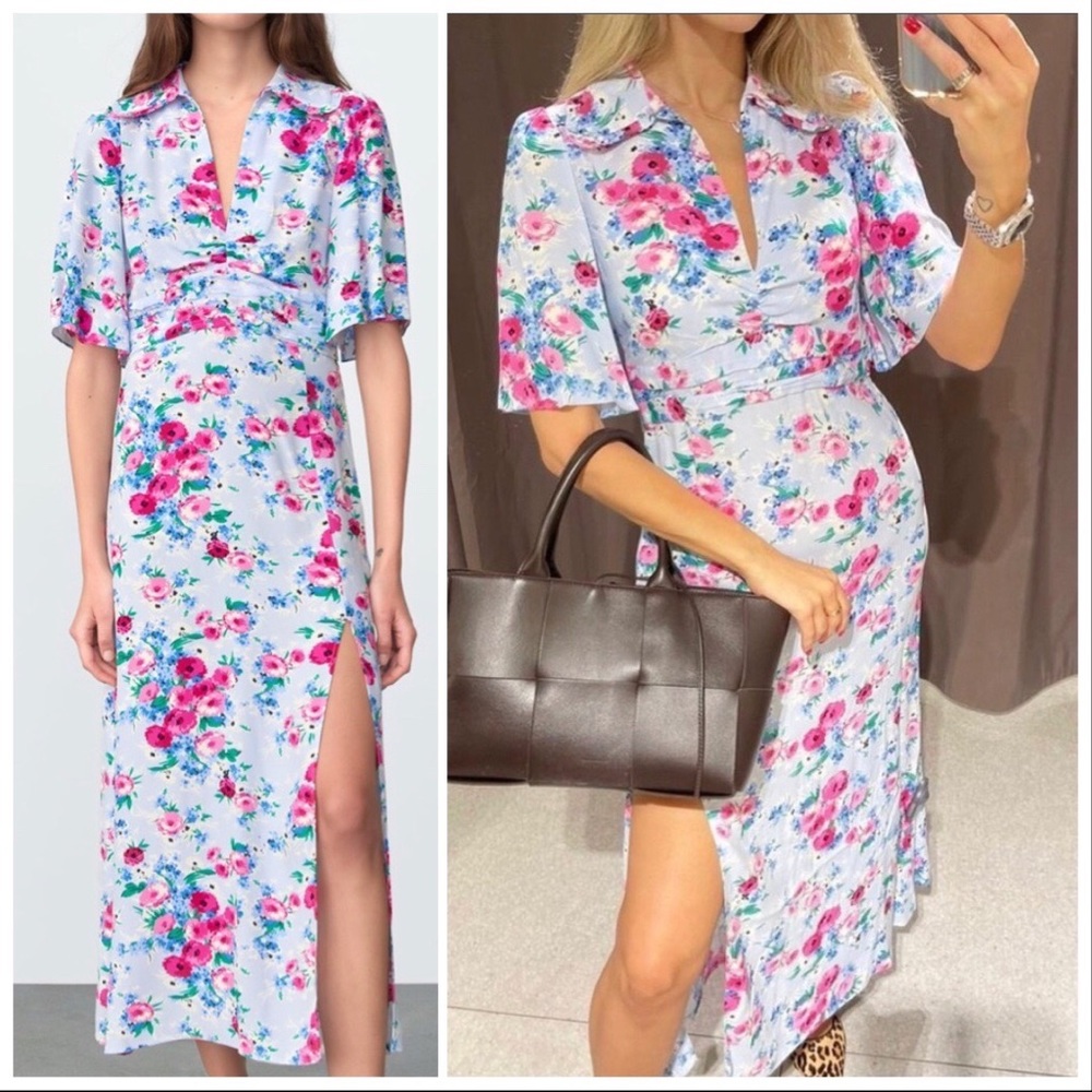 NWT ZARA FLORAL PRINT DRESS - Picture 2 of 8
